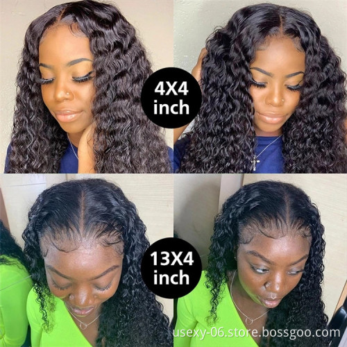 Long women hair lace wig vendors transparent hd lace frontal wig for black women brazilian hair hd lace water wave 40 inch wig